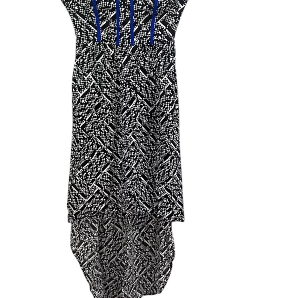 Xhilaration Strapless Black And White High Low Dress Blue Accents Size XS - Picture 7 of 9